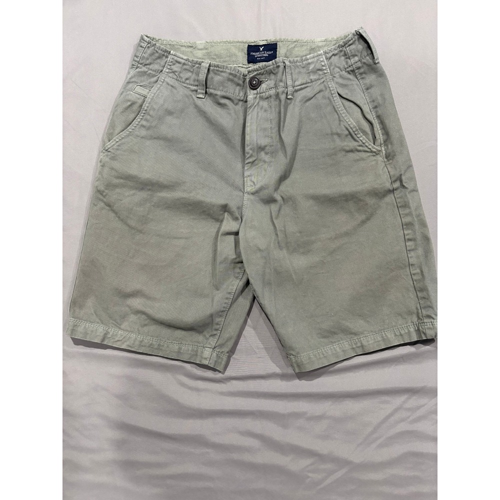 American Eagle Shorts Mens Green Chino Khaki Flex Classic Size 31 Cotton